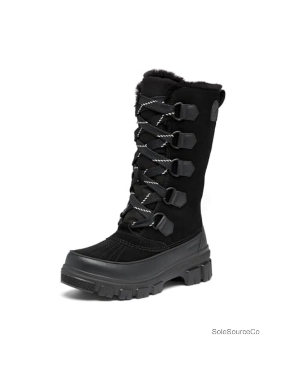 Waterproof Suede Tall Snow Boots with Faux Fur Collar & 200g Insulation